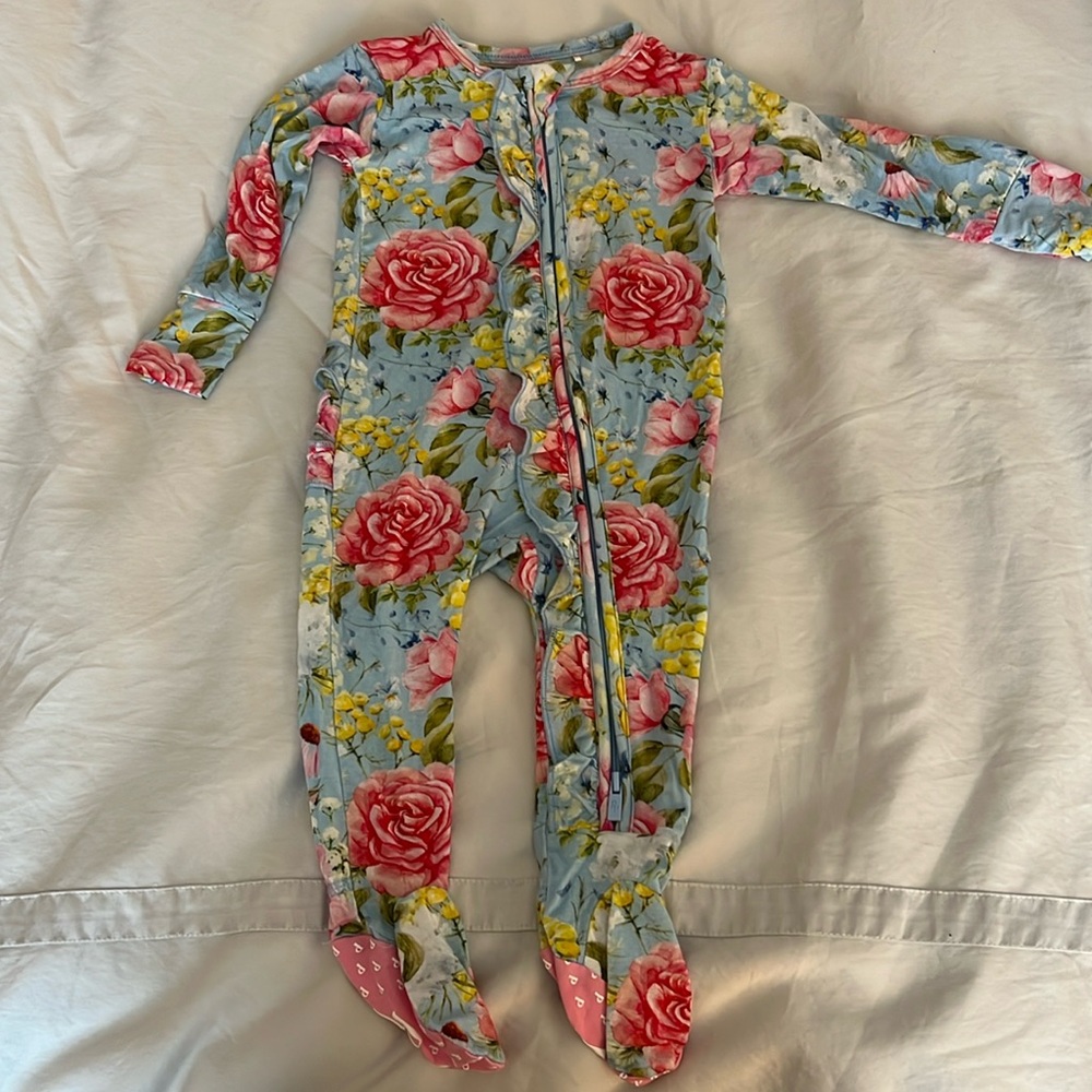 Posh Peanut Footie Ruffled Zippered One Piece